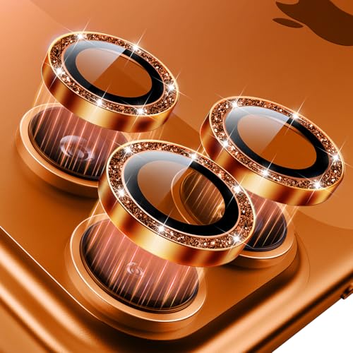 Hoerrye for iPhone 17 Pro Max/17 Pro Camera Lens Protector - Case Friendly - color: Bling Cosmic Orange