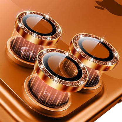 Hoerrye for iPhone 17 Pro Max/17 Pro Camera Lens Protector - Case Friendly - color: Bling Cosmic Orange