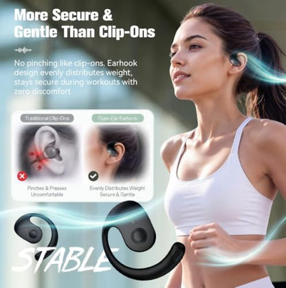 Xmenha Over The Ear Earbuds Open Ear Headphones Over The Ear Headphones - color: Black, style: Normal