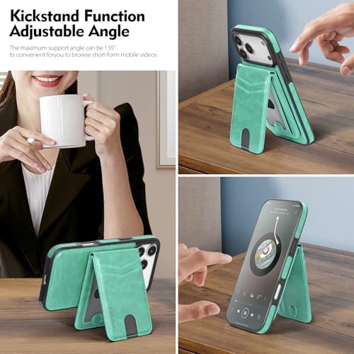 SkyEagle Compatible with MagSafe iPhone 17 Pro Max Wallet Case,Blue Green - color: Blue Green, size: iPhone 17 Pro Max - 6.9"