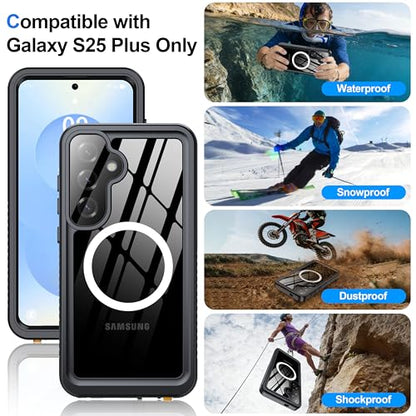 ANTSHARE IP68 Waterproof Case for Samsung Galaxy S25 Plus, Black/Clear - color: Black/Clear, size: S25 Plus