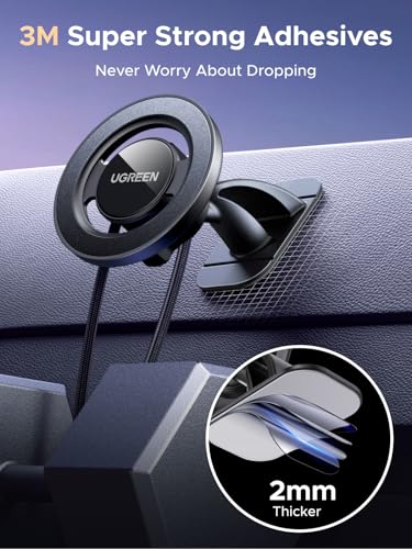 UGREEN Car Phone Mount for Magsafe Magnetic Phone Holder Car Air Vent Dashboard Car Accessories Compatible with iPhone 17 16 15 14 13 12 Pro Max, Strongest Magnet Black