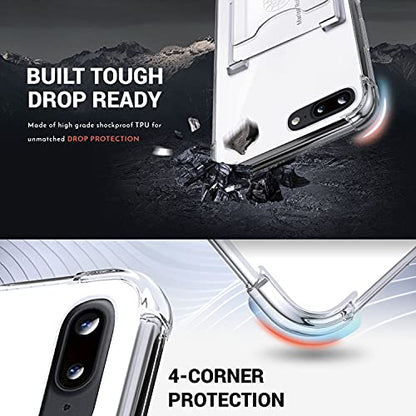 Shields Up for iPhone 8 Plus/7 Plus Case with Card Holder Stand, Clear - color: Clear, size: iPhone 7 Plus/ 8Plus