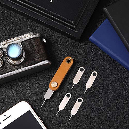 Weewooday 20 Pcs Sim Card Removal Tool Universal Sim Card Pin Card Tray Eject Pin Ejector Tool with 1 Detachable Keychain Charm for Smart Phones and Tablets
