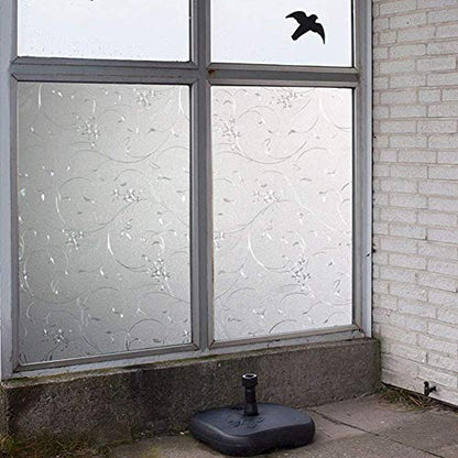 Frosted Window Privacy Film, Glass Door Privacy Film Non-Adhesive Window Clings for Home Office Space Decoration, Anti-UV, Heat Control and Prevent Bird Strikes (Wheat, 17.7x78.7 Inch) - size: 17.7x78.7 Inches