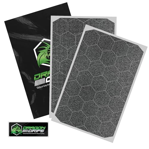 Dragon Grips Black Rubber Grip Tape - 25 Precut 1" Hex Griptape Stickers (Pack of 2), Non-Slip Adhesive for Cell Phones, Controllers, Guns, and Mouse Grip Tape, Rubberized Durable Texture, Made in USA - color: Black, size: 1" - 25pc 2 pack