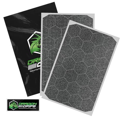 Dragon Grips Black Rubber Grip Tape - 25 Precut 1" Hex Griptape Stickers (Pack of 2), Non-Slip Adhesive for Cell Phones, Controllers, Guns, and Mouse Grip Tape, Rubberized Durable Texture, Made in USA - color: Black, size: 1" - 25pc 2 pack