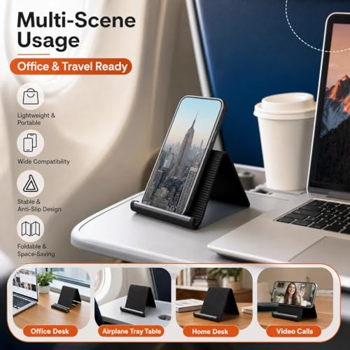 Flexible Silicone Phone Stand, Portable Adjustable Holder with Anti-Slip Design, Universal Desktop Phone Mount for Office and Travel