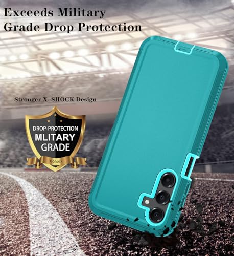 Qinmay Phone Case for Samsung Galaxy A17 5G Case, Galaxy A16 5G Case with HD Screen Protector, Heavy Duty Shockproof 3-Layer Cover Phone Case for Galaxy A17 / A16 ，LakeSkyBlue - color: LakeSkyBlue