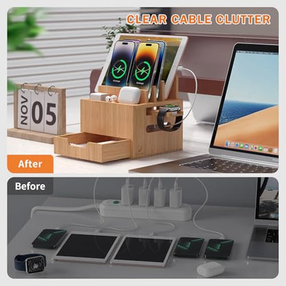 Pezin & Hulin Multi Device Charging Station with Drawer & USB Charger - color: #2 (With Charger)