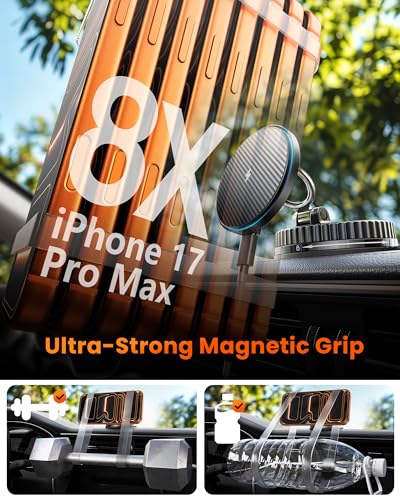 15W MagSafe Car Mount Charger, Vacuum Magnetic Phone Holders for Your Car