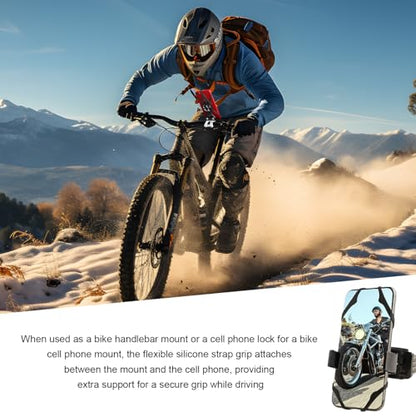 6PCS Motorcycle Phone Mount Tether, Anti-Slip Silicone Security Band Bike Cellphone Mount Tethers, Universal Cycling Phone Holder Grip Strap for Motorcycles Bikes Scooters - color: 6PCS