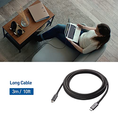 Cable Matters Braided Long USB C Cable, Up to 100W Charging, 10ft, Gary