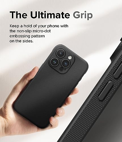 Ringke Onyx for iPhone 15 Pro Case, [Compatible with MagSafe] Oil & Dirt Resistant, Individual Lens Covers for Cameras, Non-Slip Enhanced Grip Lightweight Cover - Magnetic Black | Compatible with MagSafe, Anti-Fingerprint Texture, Slim & Lightweight Desig