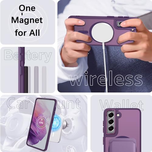 GUAGUA for Samsung Galaxy S21 5G Case Magnetic Cases Translucent Matte Back Slim Shockproof Protective Phone Case for Samsung S21 6.2 Inch for Men Women, Dark Purple - color: Dark Purple