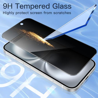 JETech Privacy Screen Protector for iPhone 16, 2-Pack - size: iPhone 16
