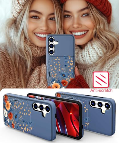for Samsung Galaxy S24 / S25 Case - Blue Flowers Deco - color: Blue Flowers Deco