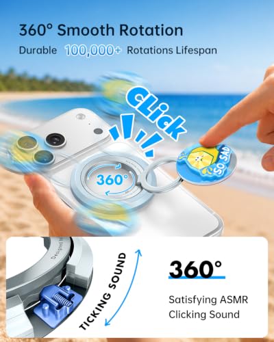 SYNCWIRE Magnetic Phone Ring Holder, for MagSafe Phone Grip Stand Kickstand - color: Mood-Sea Salt Blue