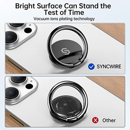 SYNCWIRE Adhesive Phone Ring Holder, Cell Phone Grip, iPhone Ring Stand - color: Black, size: 1 Pack