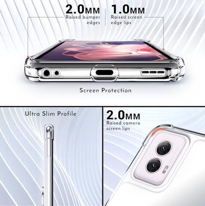 Shields Up for Motorola Moto G Power 5G 2024 Case with Card Holder, Clear | Minimalist Wallet Case, 3 Card Slots, 360° Rotation Ring Stand/Kickstand, Drop Protection Protective Cover - size: Moto G Power 5G 2024