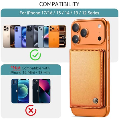 Defencase for Magsafe Wallet Magnetic Card Holder RFID Blocking, Orange - color: Fashion Orange