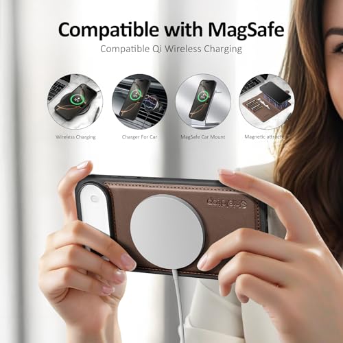 Shieldtop Compatible with MagSafe iPhone 17 Air Wallet Case,Coffee | 2 in 1 Detachable Magnetic,Credit Card Holder Slots,RFID Blocking,PU Leather,Kickstand,Flip Folio Phone Cover for Men & Women - color: Coffee, size: iPhone 17 Air - 6.6"