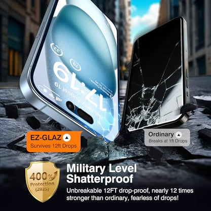 EZ-GLAZ-4+2 Pack for iPhone 15 Plus Privacy Screen Protector (6.7") - size: iPhone 15 Plus
