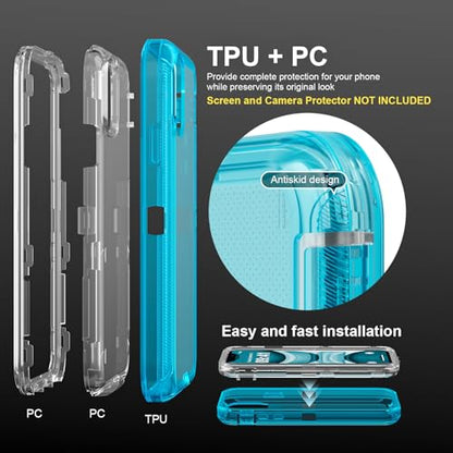 Follaroma for iPhone 11 Case, Shockproof Protection, Crystal Blue | Heavy Duty Shockproof Protection Phone Cases, Anti-Drop, Military Grade Dual Layer Transparent Rugged Protective Cover, 6.1" - color: Blue, size: iPhone 11 6.1’