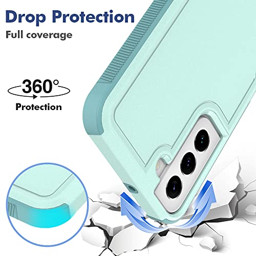 for Samsung Galaxy S22 Plus Case: Dual Layer Protective Heavy Duty Cell Phone Cover Shockproof Rugged with Screen Protector - Military Protection Bumper Tough - Samsung Galaxy S22+ 2022, Mint Green - color: Mint Green (PC) + Mint Green (TPU)