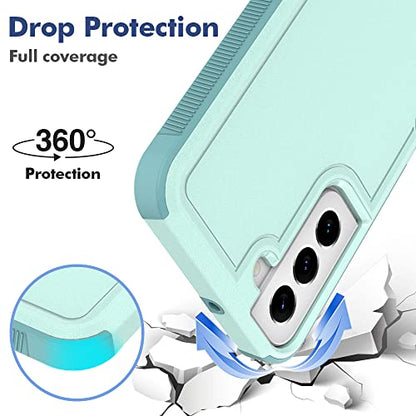 for Samsung Galaxy S22 Plus Case: Dual Layer Protective Heavy Duty Cell Phone Cover Shockproof Rugged with Screen Protector - Military Protection Bumper Tough - Samsung Galaxy S22+ 2022, Mint Green - color: Mint Green (PC) + Mint Green (TPU)