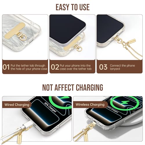 Dadanism Phone Wrist Strap Metal Phone Chain Wristlet Strap, Gold - color: Gold, size: 26 cm