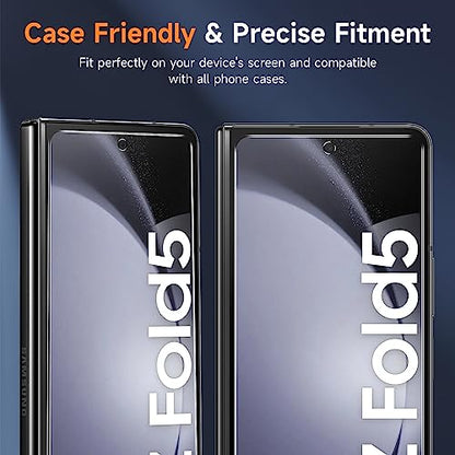 LYWHL 2-Pack Samsung Galaxy Z Fold 5 Screen Protector, Tempered Glass Front Screen Protector for Galaxy Z Fold 5 with Alignment Frame, Anti Scratch Bubble Free Case Friendly Easy Install - size: Samsung Galaxy Z Fold 5