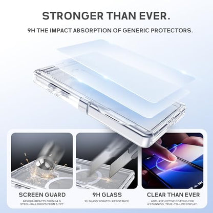 for Samsung Galaxy Z Fold7 Case, [Compatible with Magsafe], [Invisible Kickstand & HD Screen Protector], Anti-Yellowing Protective Phone Case for Samsung Galaxy Z Fold 7, Clear - color: Clear