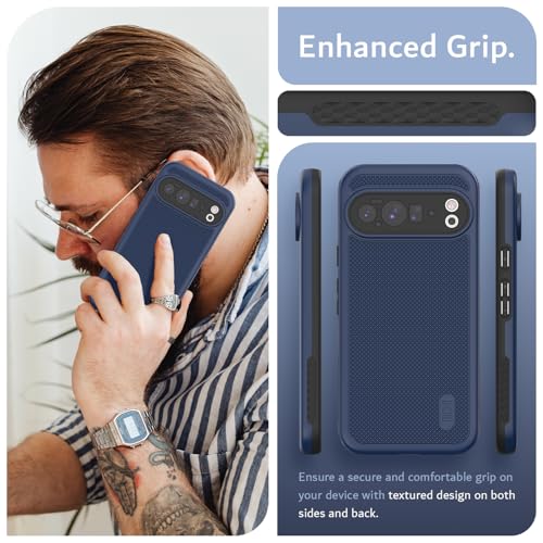TUDIA MergeGrip [Military Grade] Cases for Google Pixel 10 Pro XL (2025), [Drop Tested] Dual-Layer Shockproof Rugged Slim Anti-Slip Heavy Duty Protective Phone Case Pixel Pro 10 XL Cover – Indigo Blue - color: Indigo Blue, size: Pixel 10 Pro XL