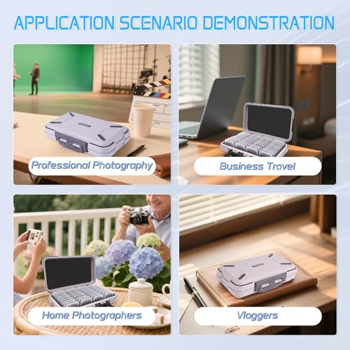 36-Slot SD Card Holder, Gray Memory Card Case with 36 Card Cases - color: Gray