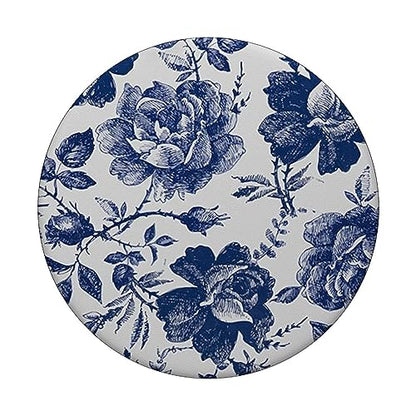 Rose to Fame Blue & White Rose PopSockets Adhesive PopGrip - style: Adhesive PopGrip
