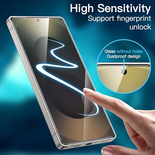 JETech Screen Protector for Samsung Galaxy S25 Ultra, 3-Pack | HD Clear, Fingerprint ID Compatible, Anti-Scratch Glass - size: Galaxy S25 Ultra