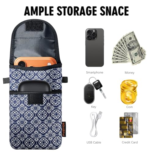Neoprene Phone Sleeve Pouch Case Bag for Men Women w/Crossbody Strap/Neck Lanyard for iPhone 17/16/15/14 Pro Max, Samsung S25，Pixel 10 - color: Dark Blue Cell Phone Sleeves