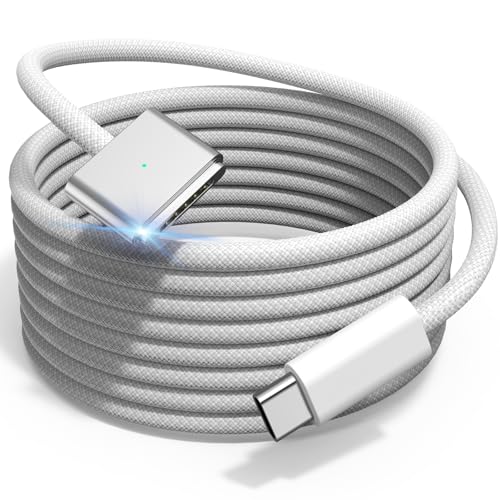 140W USB-C to Magnetic 3 Cable 6.6ft, for MacBook Pro/Air M2-M5, White - color: White