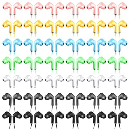 Xinnun 50 Pack Bulk Earbud Headphones with Mic Assorted Colors, Novel