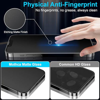Mothca 2 Pack Matte Privacy Screen Protector for iPhone 13 Pro Max/iPhone 14 Plus 6.7-inch [Auto Fit Box Dust-Free] Anti Spy Anti-Glare Anti-Fingerprint Full Coverage Tempered Glass, Smooth as Silk - size: iPhone 13 Pro Max-6.7-Inch