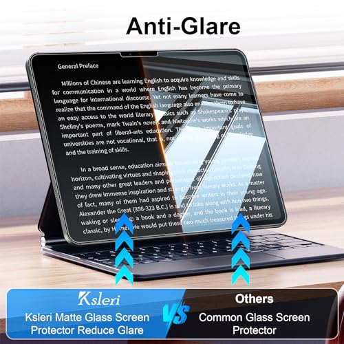 2 Pack for iPad Pro 13 Inch M5 2025 & M4 2024 Matte Glass Screen Protector (Not Privacy) Anti Glare Anti Fingerprint Tempered Glass with Alignment Frame, Face ID & Apple Pencil Compatible - size: Pro 13" (M5 2025/M4 2024)