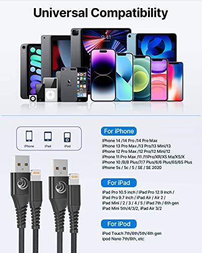 Aioneus iPhone Charger 3ft 2Pack MFi Certified USB A to Lightning Cable - color: Grey, size: 3ft