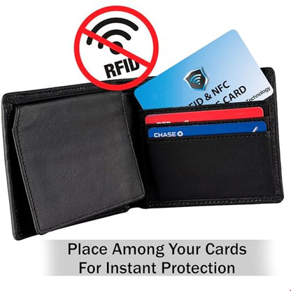 SaiTech IT 5 Pack RFID Blocking Card for Credit Debit ID Card, Sky Blue | Slim Anti-Theft Contactless NFC RFID Blocker Protector, Easily Fit into Wallet and Purse, for Men & Women - color: Sky Blue