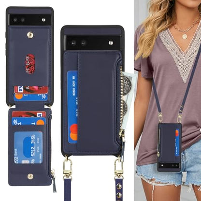 Cavor Compatible with Google Pixel 6a Case Wallet, Blue - color: Blue, size: Google Pixel 6a