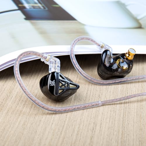 IEM Headphone with Mic,KZ DQS Gaming Earbuds,Bass Clear Wired Earphones - color: KZ DQS-Black, size: with MIC