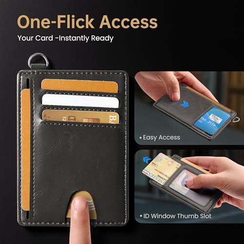 Mayski Slim Wallet, Credit Card Holder for Women, Minimalist Front Pocket RFID Blocking Card Cases, Small Wallet Women Men(Oiled Wax Grey) - color: Oiled Wax Grey