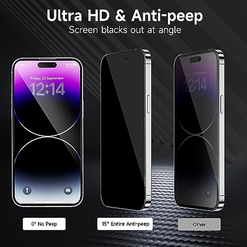 3 Pack for Privacy Screen Protector for iPhone 15/15 Pro - size: 15 Pro