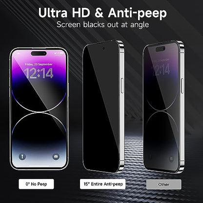 3 Pack for Privacy Screen Protector for iPhone 15/15 Pro - size: 15 Pro