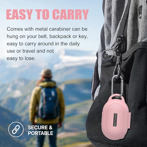 Case for Raycon Everyday Classic Headphones, Shockproof Soft Silicone Case for Raycon Earbuds Bluetooth Wireless, Ultra-Lightweight Protective Cover with Cleaning kit & Keychain, Pink - color: Pink
